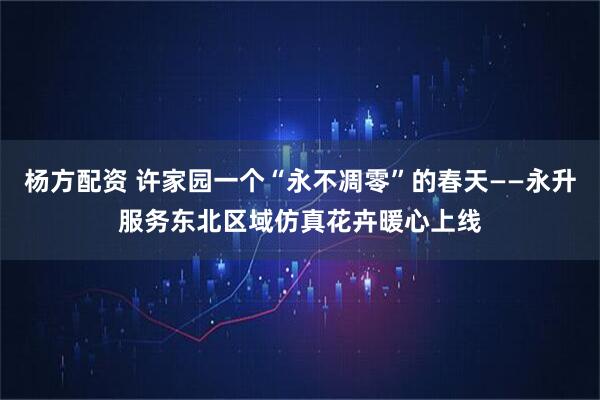 杨方配资 许家园一个“永不凋零”的春天——永升服务东北区域仿真花卉暖心上线